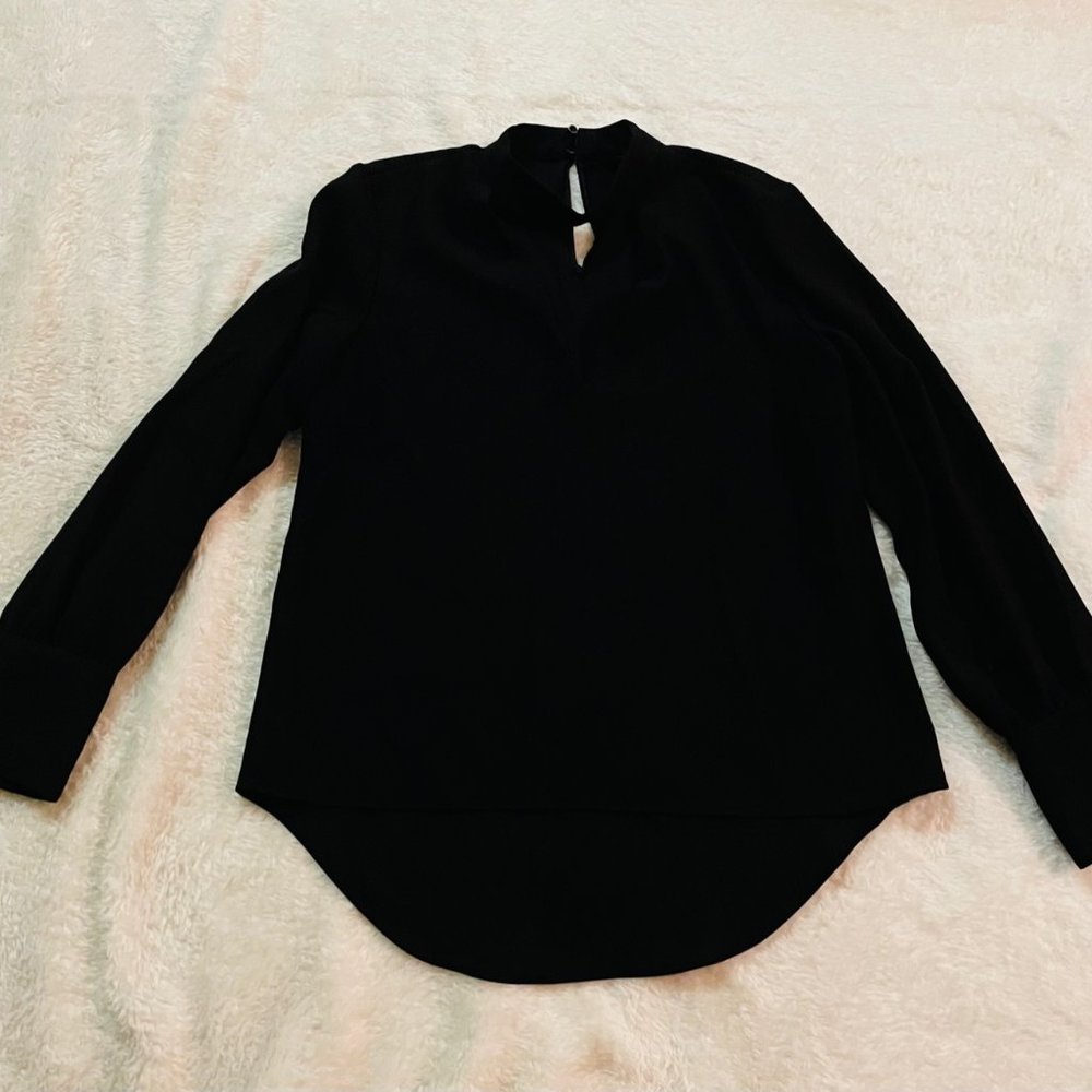 Zara Black Long Sleeve Cut Out Top